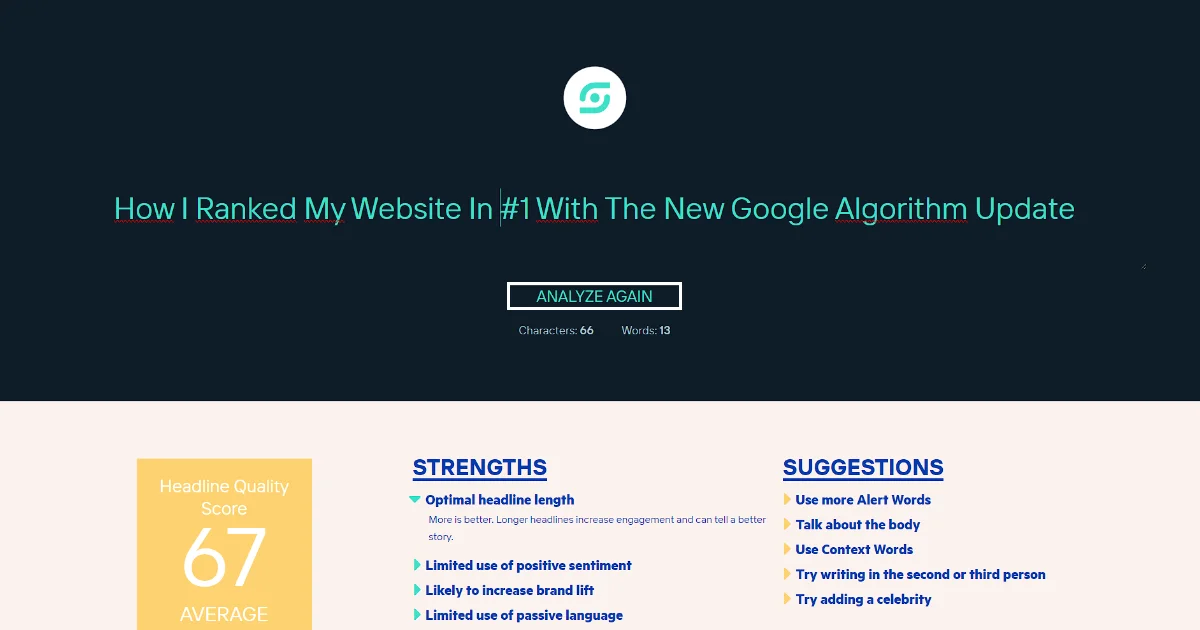 Sharethrought Headline Analyzer