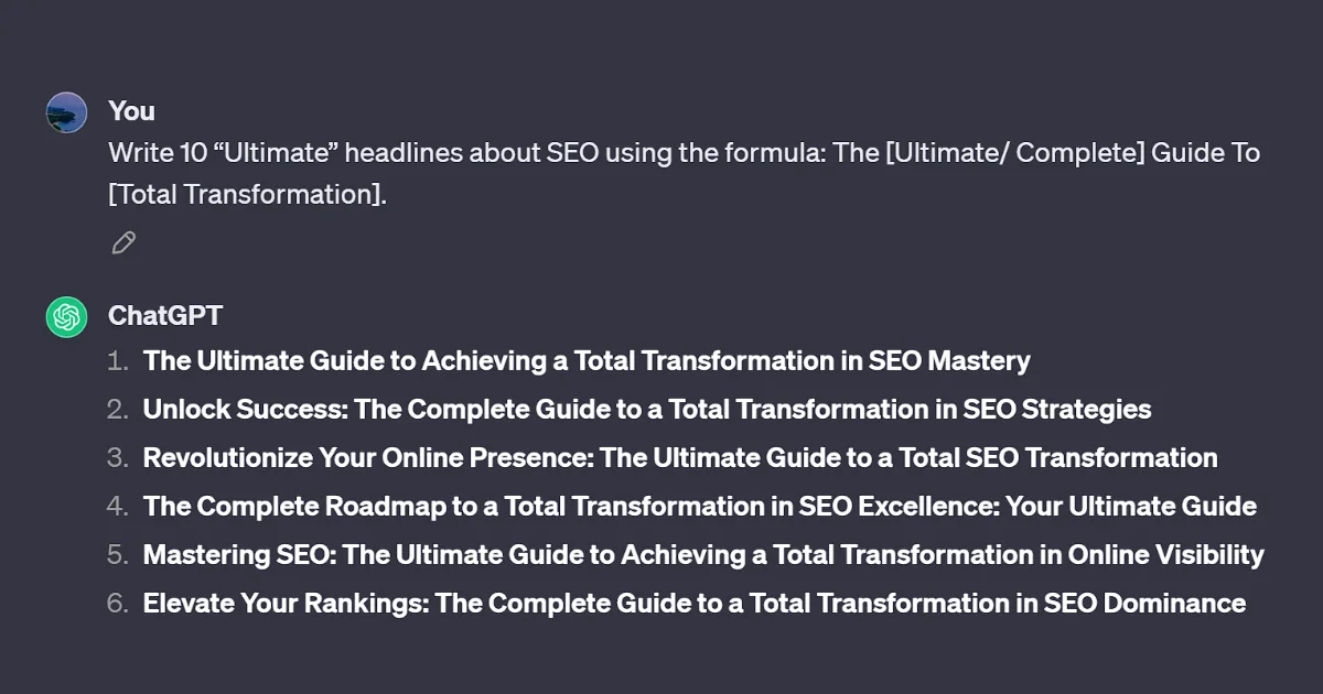 Ultimate Headlines ChatGPT Prompts