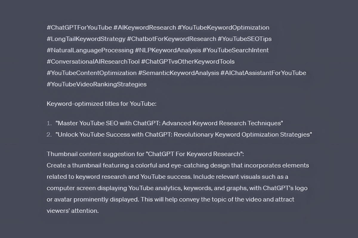 ChatGPT Hashtags and Titles
