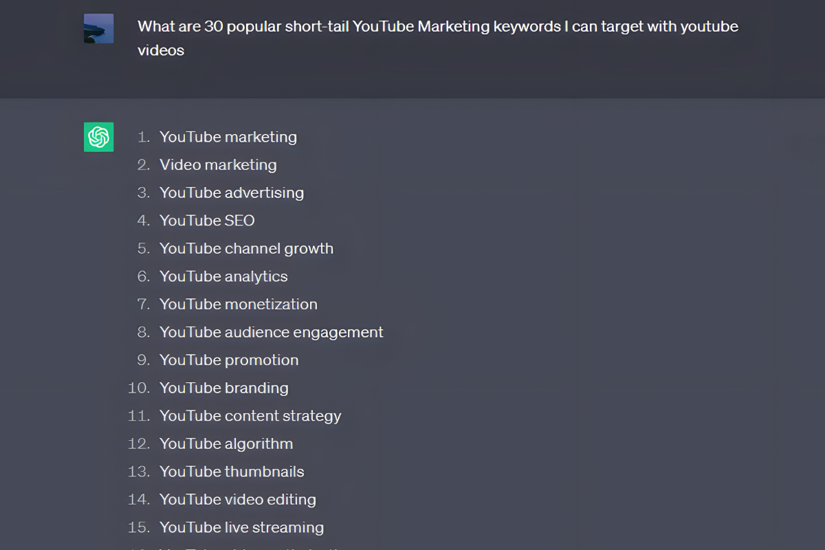 ChatGPT Short-Tail Keywords