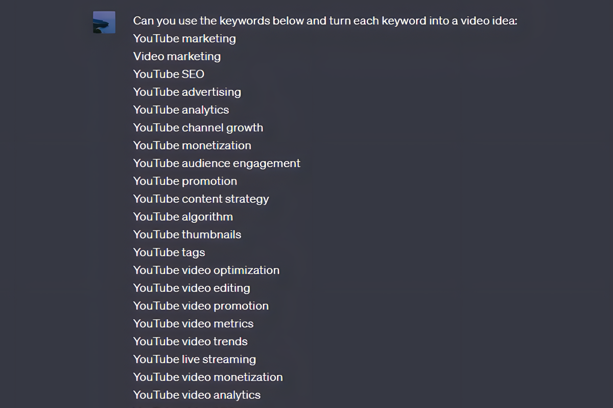 ChatGPT Video Ideas