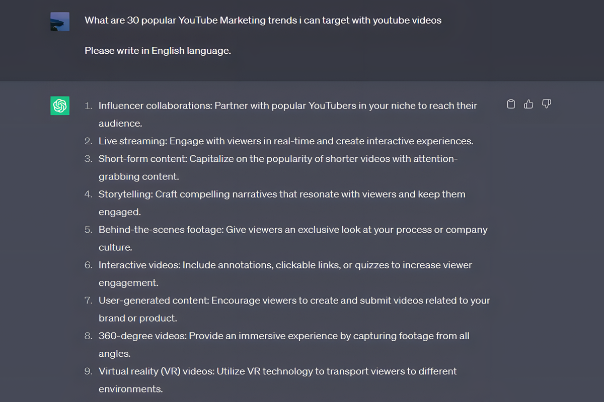 ChatGPT YouTube Trends
